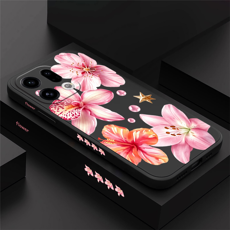 Oppo Reno 12 - 귀여운 분홍색 백합꽃 디자인의 OPPO Reno